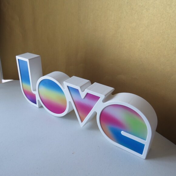 LED Neon Light LOVE InnoVibe Desk Sign White Multicolor Battery Operated - Picture 3 of 13